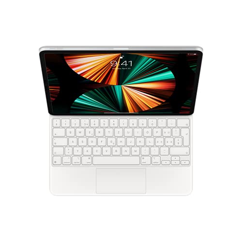Image of Apple Magic Keyboard: iPad Keyboard and case for iPad Pro 12.9 inch (3rd, 4th, 5th and 6th gen) and iPad Air (M2), Great Typing Experience, Built-in trackpad, Swiss - White