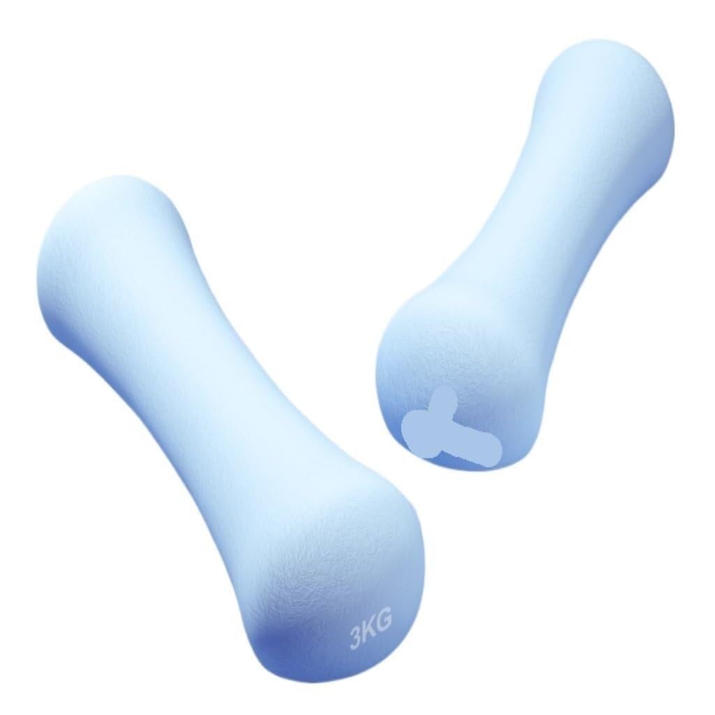 Dip Plastic Dumbbell Set for Women Solid Iron Core with PVC Coating 3kg Weight Arm Training Home Fitness