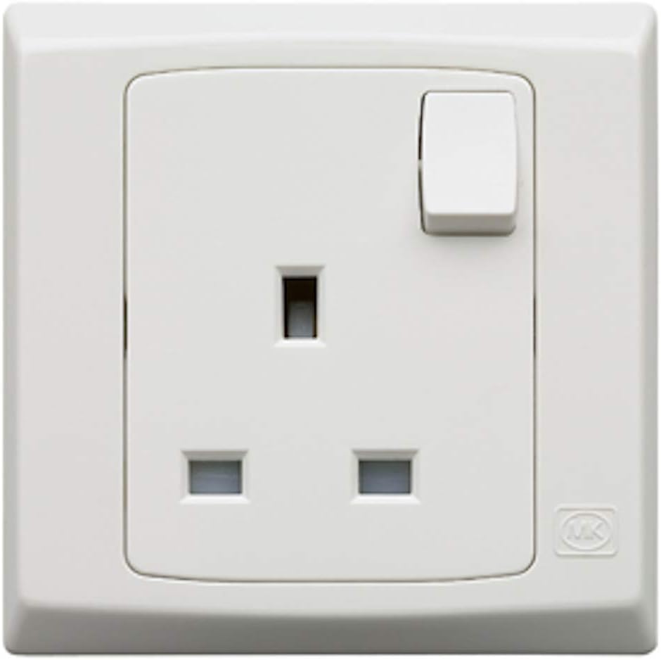 MK Slimline Plus 13A Sinlge Switch Socket, UK Standard S2757 White