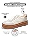 Project Cloud Platform Sneakers for Women Footwear - Memory Foam Insole Womens Shoes, Lightweight and Non-Slip Sole Lace Up Fashion Sneakers (Dodge, Whit, 8.5) White
