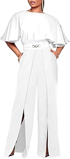 Elegant Jumpsuit For Women Dressy Casual Plus Size Wide Leg Pants Formal...
