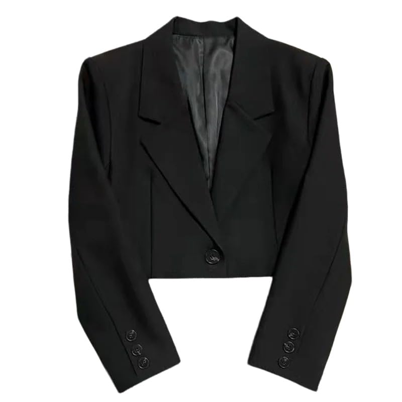 Blazer Donna,Blazer Corti da Donna, Tendenza Versatile, Giacca da Donna Elegante con Un Solo Bottone, Cappotto da Completo