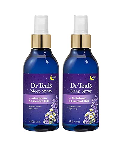 Cremas Y Lociones, Shoes Dr Teal's Dr Teal s Sleep Spray con melatonina y aceites esenciales, botellas de 6 onzas, paquete de 2, fórmula de terapia nocturna con manzanilla y lavanda