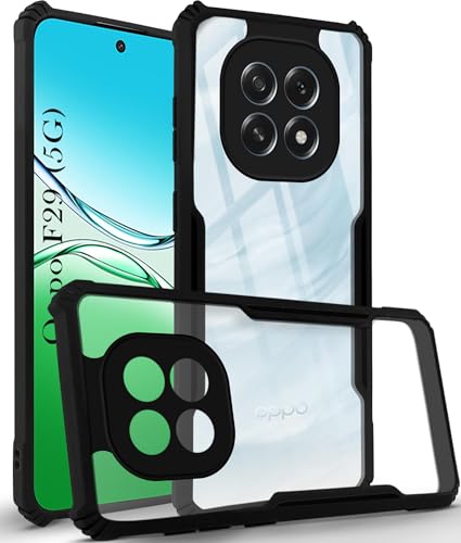Image of Jkobi Back Cover Case for Oppo F29 (Shockproof with Polycarbonate Clear Panel | Professional Black)