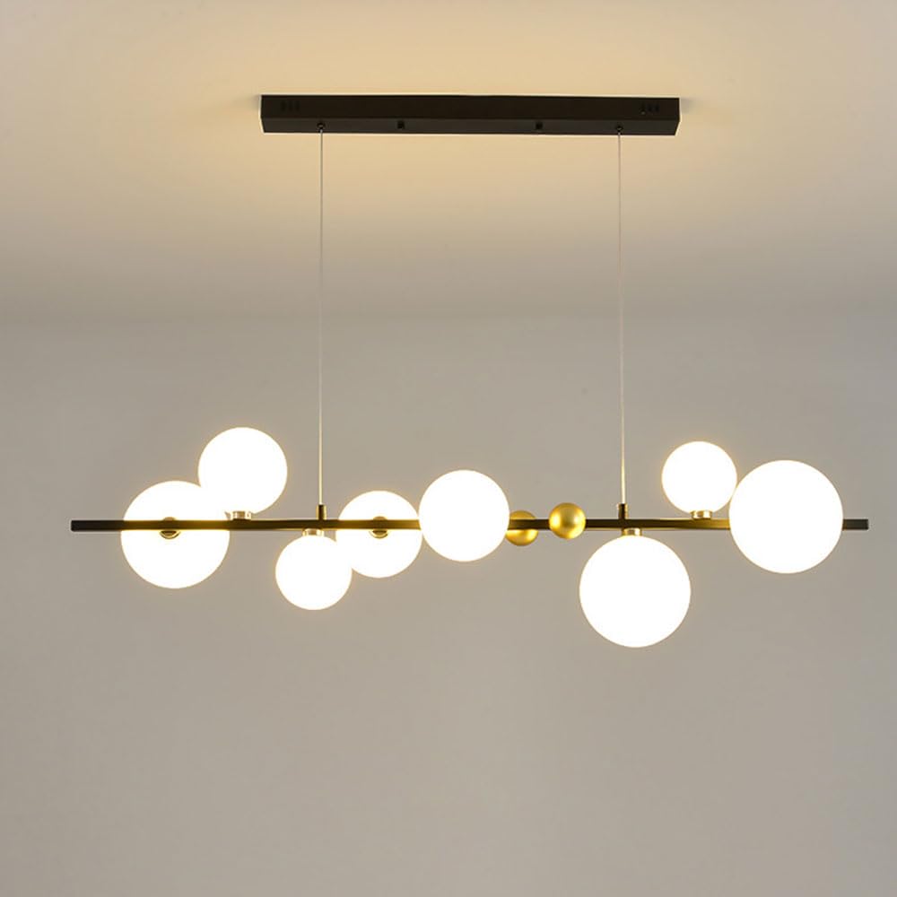 KXEcoLife Ceiling Pendant Light Fixture Globe Glass Hanging Lamp 8 Modern Chandelier Adjustable G9 Lights for Living Room Bedroom Kitchen