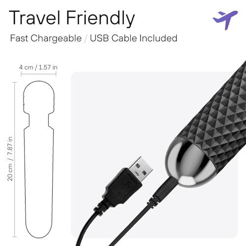 Image of bed geek Handheld Cordless Personal Wand Massager - Waterproof, USB Rechargeable, 20 Vibration Patterns, 8 Speeds, Memory Feature, Skin-Soft Silicone for Ultimate Relaxation Tool