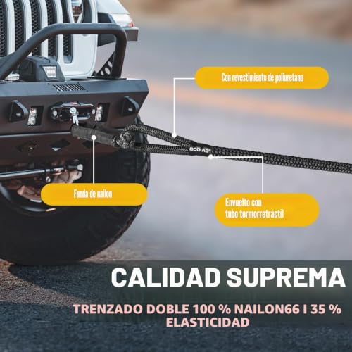 Cuerda de Remolque para Coche contra Atascos en Barro con Kit de Guantes 4