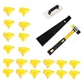 Angoily 1 Set Floor Mounting Spacers The Spacer is Abs, The Knock Block is Nylon, The Return Hook is Iron, and The Head of The Rubber Hammer is Rubber Practical Flooring Tool Wooden Floor