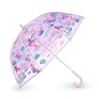 Legami VUSE Dancin' In The Rain Children's Umbrella, Windproof Structure, Manual Opening, Fabric Closure with Space for Names, Hook Handle, 73 x 65 cm, purple, Small, FAIRY