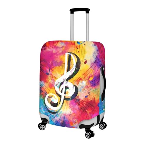 Image of Mumeson Musical Note Luggage Cover for Suicase Fits 18-32 Inch Suitcase Dust Protector Luggage Protective Stain Resistant Baggage Gear Covers