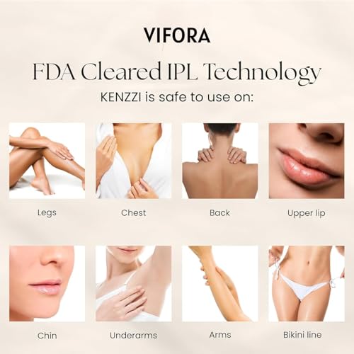 Image of VIFORA IPL Hair Removal Device for Women & Men - Painless Permanent Laser Hair Remover for Face & Body - At-Home Epilator for Bikini, Legs, Arms, Underarms - Fast & Safe Hair Removal