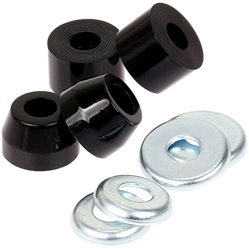 FunTomia Lenkgummi für Longboard Skateboard oder Miniboard Lenkgummis (Bushings) für Zwei Achsen (Schwarz 90A für Longboard)