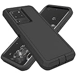TIOZOLY for Samsung Galaxy S20 Ultra Case, Heavy Duty Defender Case Dustproof Shockproof Protection 3 in 1 Rugged Cover for Samsung Galaxy S20 Ultra 6.9 inch (Black)