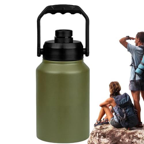 Nudorpn Cubo de hielo aislado para fiestas, 2 L, acero inoxidable, botella de gran capacidad, enfriador de bebidas de doble pared con asa para cócteles