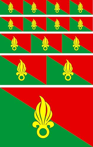 Daged Lot de 14 autocollants de la Légion étrangère - Pour voiture, moto, motard - Drapeau vinyle 14 F