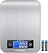 ADORIC Báscula Digital para Cocina de Acero Inoxidable, Balanza de Alimentos Multifuncional 10kg, Peso de Cocina, Color Plata (Baterías Incluidas) (Metal)
