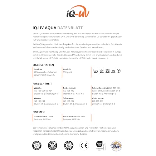 iQ-UV Shirt Loose Fit Weiß L – UPF 50+ UV-Schutz Rashguard für Wassersport – Schwimmshirt aus recyceltem Material – Surf-Shirt – atmungsaktiv & schnelltrocknend