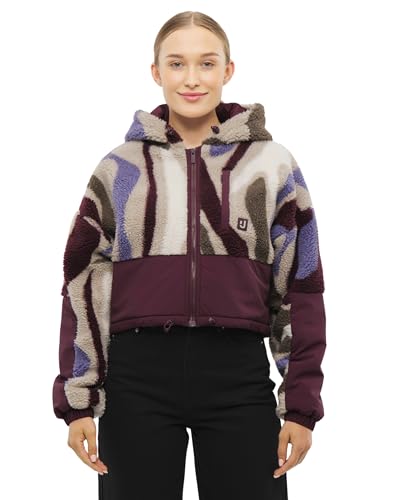 Veste en polaire teddy contre le froid, veste sherpa courte zippée à capuche