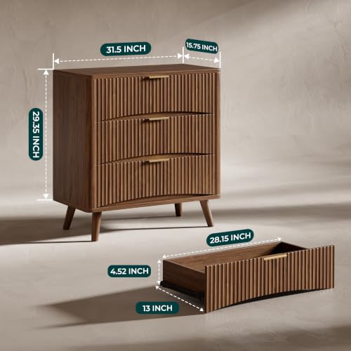 Image of Evermagin 31.5 inch W Oversized Nightstands Set of 2 with 3 Drawers