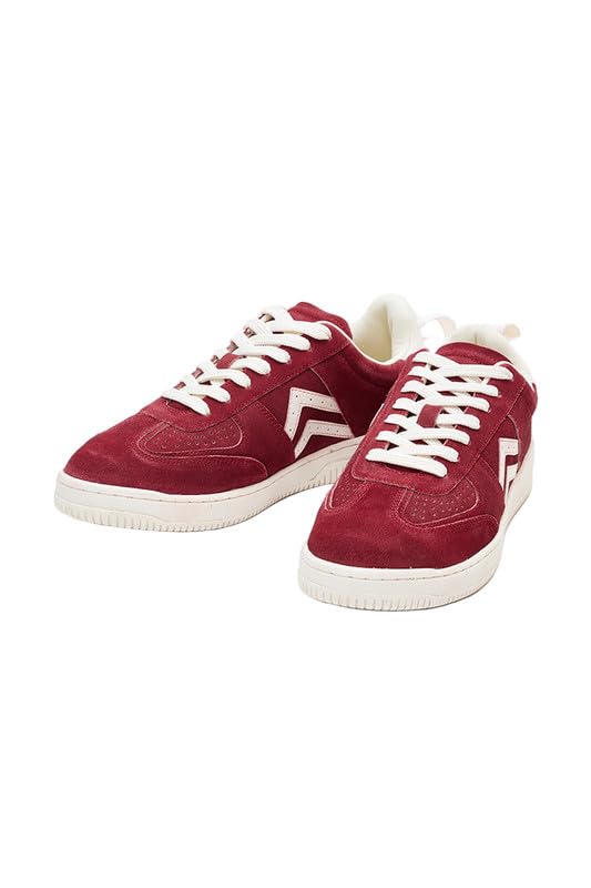 Image of SNITCH Men's Sneakers | Premium Leather Suede Upper & Durable TPR Outsole | Soft Padded Collar & Chevron Detailing | Lightweight Casual Sneakers