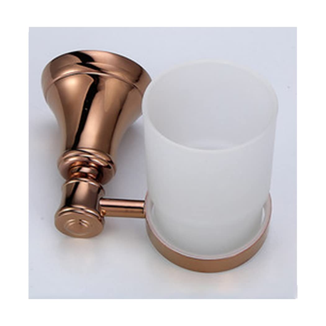 WRIST Zahnbürstenhalter, Zahnbürstenhalter Aus Roségoldenem Messing Mit Milchglasbecher Wandmontierter Zahnbürstenbecherhalter Mit Schrauben