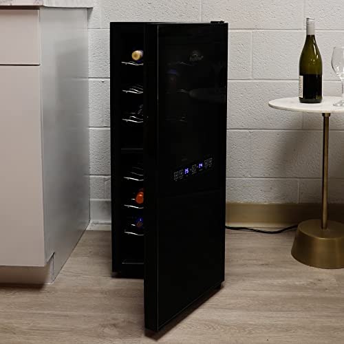 Koolatron 24 Bottle Wine Cooler Black Compressor Wine Fridge | 2.4 cu ft (68 L) Freestanding Wine Cellar | Red White & Sparkling Wine Storage | UV-Blocking Glass | Home Bar Kitchen Apartment Condo - Image 3