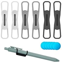 COYUN 6 Stück Stifthalter Magnetisch, Tragbarer Stifthalter Silikon Magnet Bleistifthalter Clip Magnetic Pen Holder Magnetischer Stiftehalter Büro Zubehör für Metalloberflächen(Schwarz, Weiß, Grau)