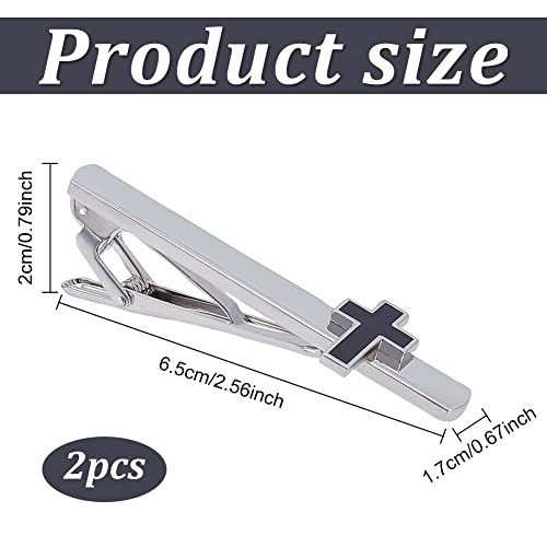 WEBEEDY 2PCS Tie Clip Set - Cross Tie Clip & Tie Bars for Men - Suitable for Business, Anniversary Parties, Meetings, Weddings & Gifts2