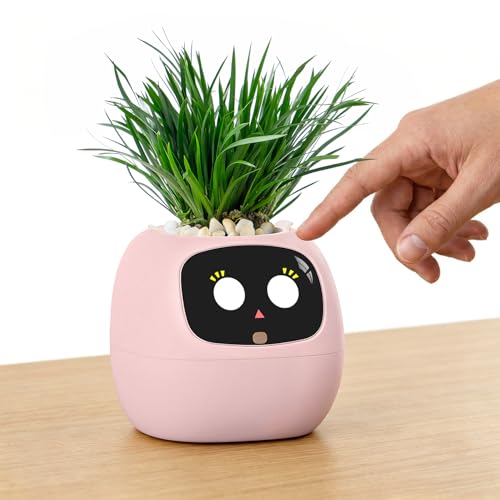 Image of PLANTSIO Ivy Interactive AI Desk Companion, Smart Plant Pet with 100+ Expressions, Cute Indoor Planter for Office Decor, Unique Gift for Plant Lovers & Coworkers(Blush)