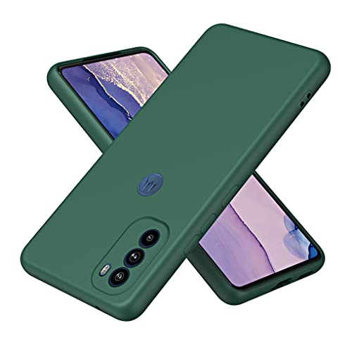 SEAHAI Funda para Motorola Moto G31 / Moto G41 Estuche, Carcasa de Silicona Líquida Protectora de Cuerpo Completo con Tacto Suave y Sedoso, Cubierta Antigolpes con Forro de Microfibra - Verde