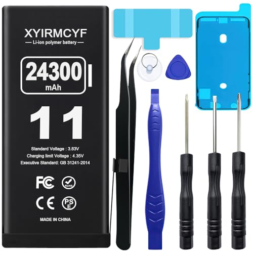 XYIRMCYF 24300mAh Super Capacity Battery Compatible with iPhone 11 0 Cycle Li-Polymer Replacement Battery for iPhone 11 with Professional Repair Tool Kit
