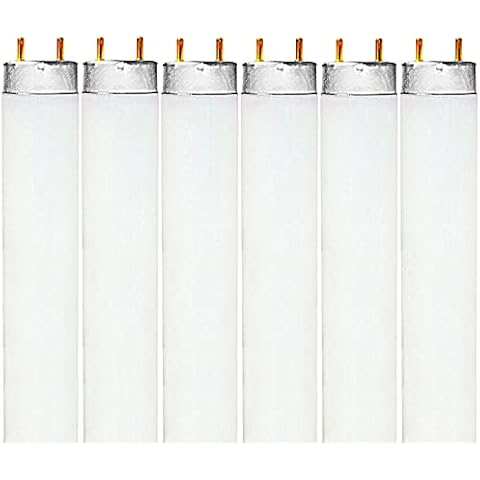 LUXRITE F17T8/850 17W 24 Inch T8 Fluorescent Tube Light Bulb, 5000K Bright White, 1350 Lumens, G13 Medium Bi-Pin Base, LR20753, 6-Pack Cover