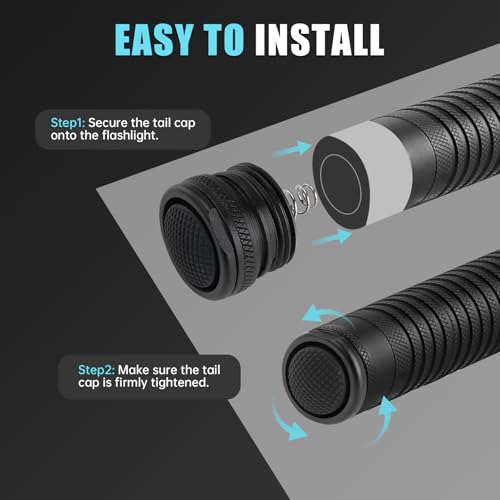 Image of 747013 Flashlight Tail End Switch Replacement for LED Flashlight | Flashlight Tail Cap Switch Replacement Fit LED, HL, HP & HPL Models;Easy to Install, Reliable Durable Construction