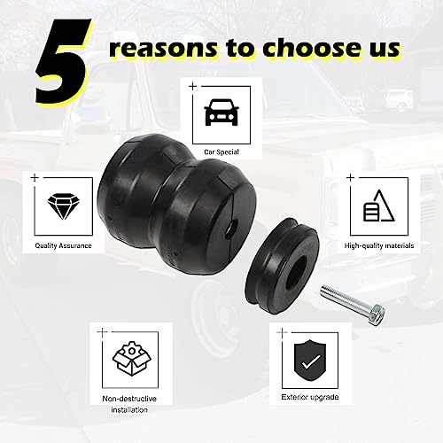 RULLINE DR1500DQ Ram 1500 Heavy-Duty Helper Spring Kit | 2009-2021 2WD/4WD Models | 8600 lbs Load Capacity - Truck Suspension Upgrade with Reinforced Rubber Springs