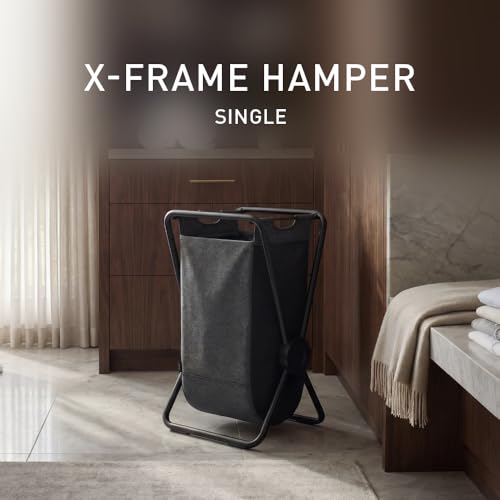 simplehuman X-Frame Hamper, Single Compartment Laundry Hamper for Bedroom Bathroom, Heavy-Gauge Steel Frame, Stain & Odor Resistant Machine Washable Bag, Easy Carry Steel Handles, Matte Black - image 2