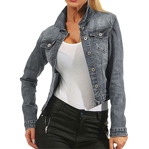 Veste courte en jean femme idéale pour vos sorties avec poches HFG4185