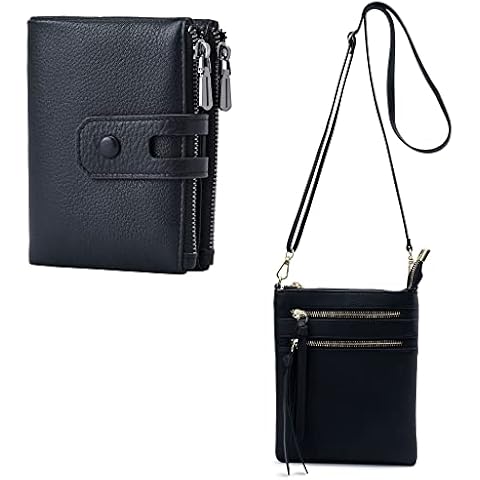 Bveyzi Small Soft Leather Wallet & Small Crossbody Purses for Women Cover