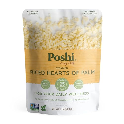 POSHI Riced Heart Of Palm | All Natural, Fully Cooked,