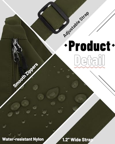 Image of Crossbody Crescent Bag for Women Men Trendy, Crescent Sling Bag with Adjustable Strap, 2 Zippers Lightweight
