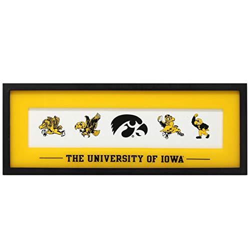 Open Road Brands University of Iowa Logo Evolution Framed Wall Decor