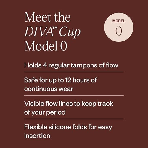 Image of DIVA Cup - Medical Grade Silicone Cup for Period Care - Reusable Menstrual Cup - Up to 12 Hours of Continuous Wear - Model 0 (for Slim Vaginal Canals & First-Time Users)