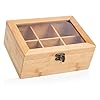 wenco 531269 Teebox Bambus 6 Fächer 21,7x16x9 cm, Hellbraun