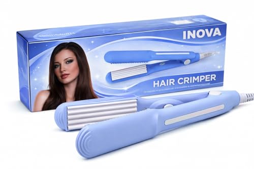 Image of I NOVA AT-8006A Women's MINI hair Crimper Styler Machine Best Hair Styler (Blue)