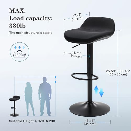 Image of IWMH Standing Desk Stool, Height Adjustable Standing Desk Chair, Ergonomic Sit Stand Stool with Footrest, 360 Swivel Leaning Stools for Office Home (Black)