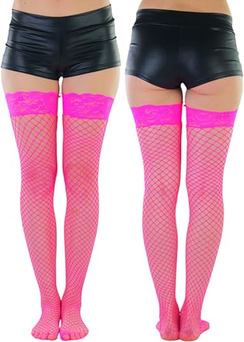 Image of ToBeInStyle Women's Vibrant Large Net Fishnet Thigh High Elastic Nylon Novelty Stockings