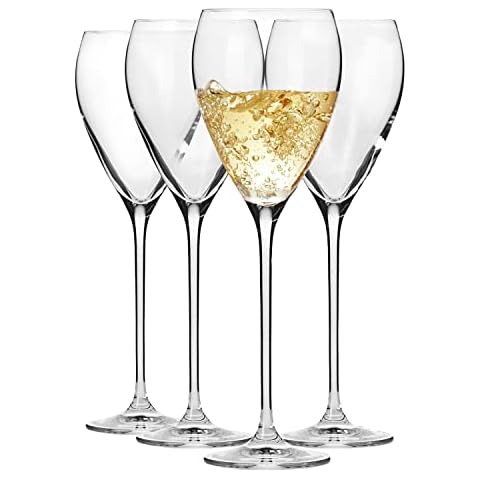 Krosno - Perla Weißweingläser 4 x 280 ml | Weisswein Gläser | Weingläser 4er Set | Hochzeitsgeschenk | Spülmaschinenfest | Kristallines Glas | Bleifreies Glas | Langlebig Cover