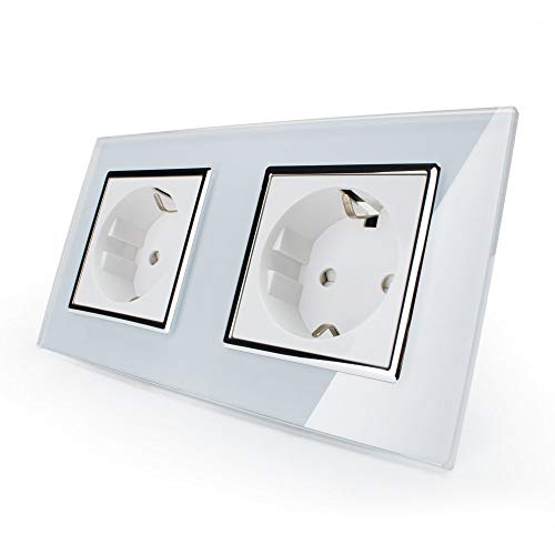 Doppel Steckdose Livolo Elektrischer Steckdosen EU 2-polig + Erde Verbindung zu schrauben 16 A Weiß