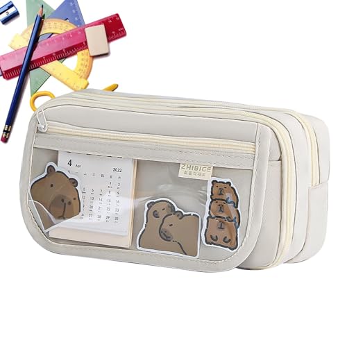 Astuccio per ragazze organizer per astucci Simpatico astuccio per matite Capibara - Scatola portatile per con cerniera con scomparti per penne gomme