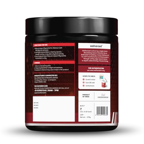 Image of Dynamite Extreme Pre Workout For Men (15 Serving, Chilli Guava) | High-Stim Pre-Workout | 9000mg Citrulline Complex | 200mg Alpha GPC | 200mg Caffeine | Not For Beginners - 270g