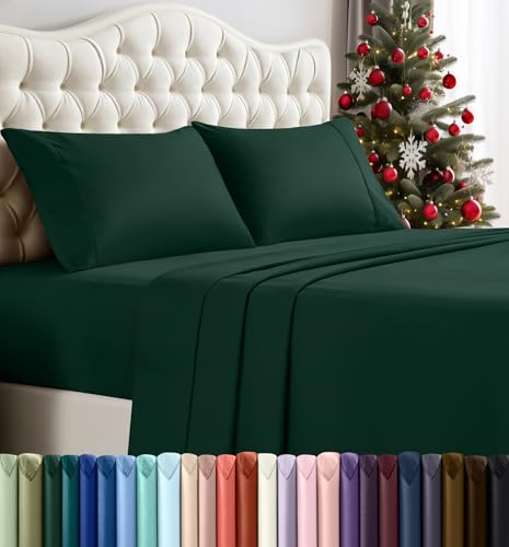 Utopia Bedding Queen Bed Sheets Set - 4 Piece Bedding - Brushed Microfiber - Shrinkage and Fade Resistant - Easy Care (Emerald Green)